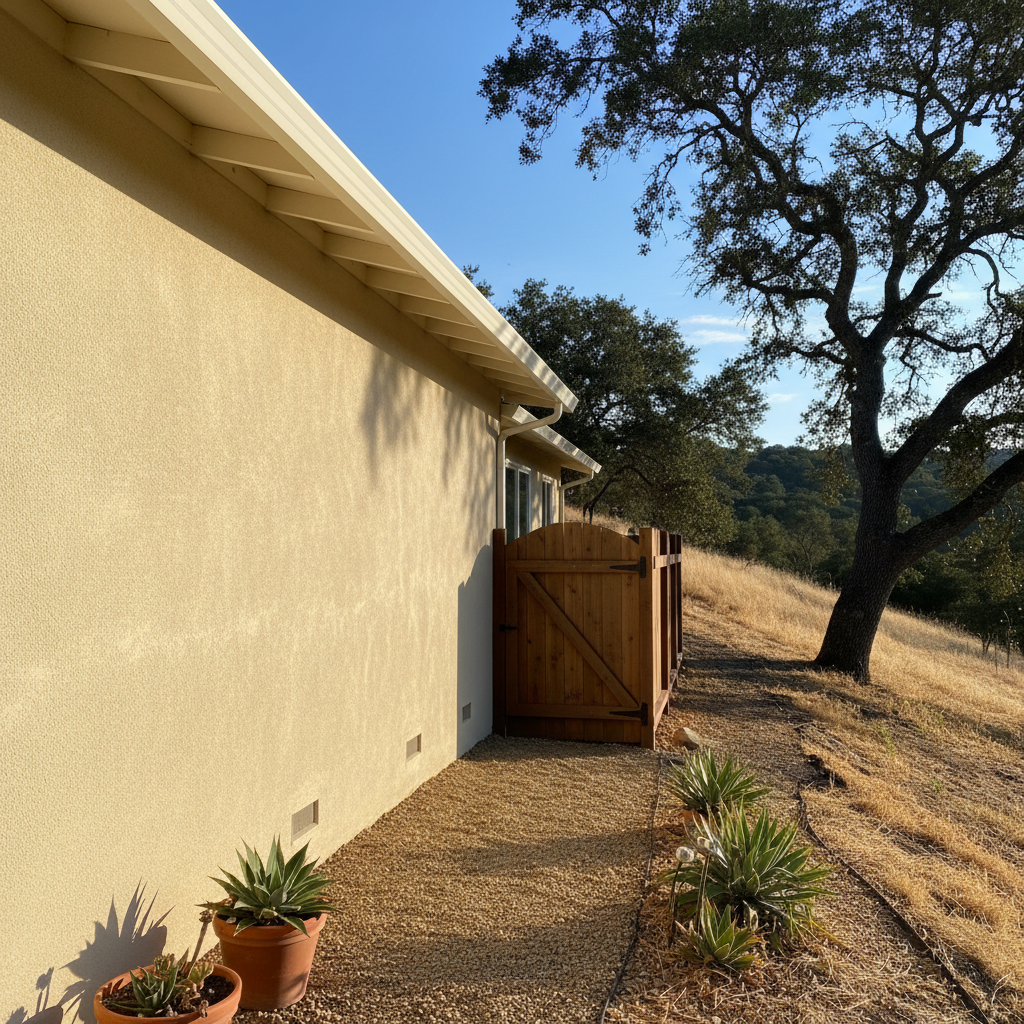 Completed stucco replacement work at a residential property in Portola Valley, CA