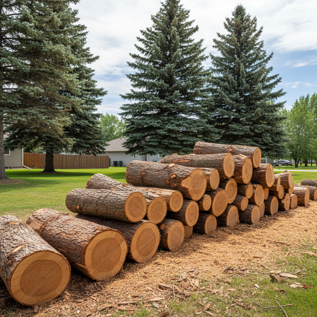 Completed tree removal work at a residential property in Meridian, ID