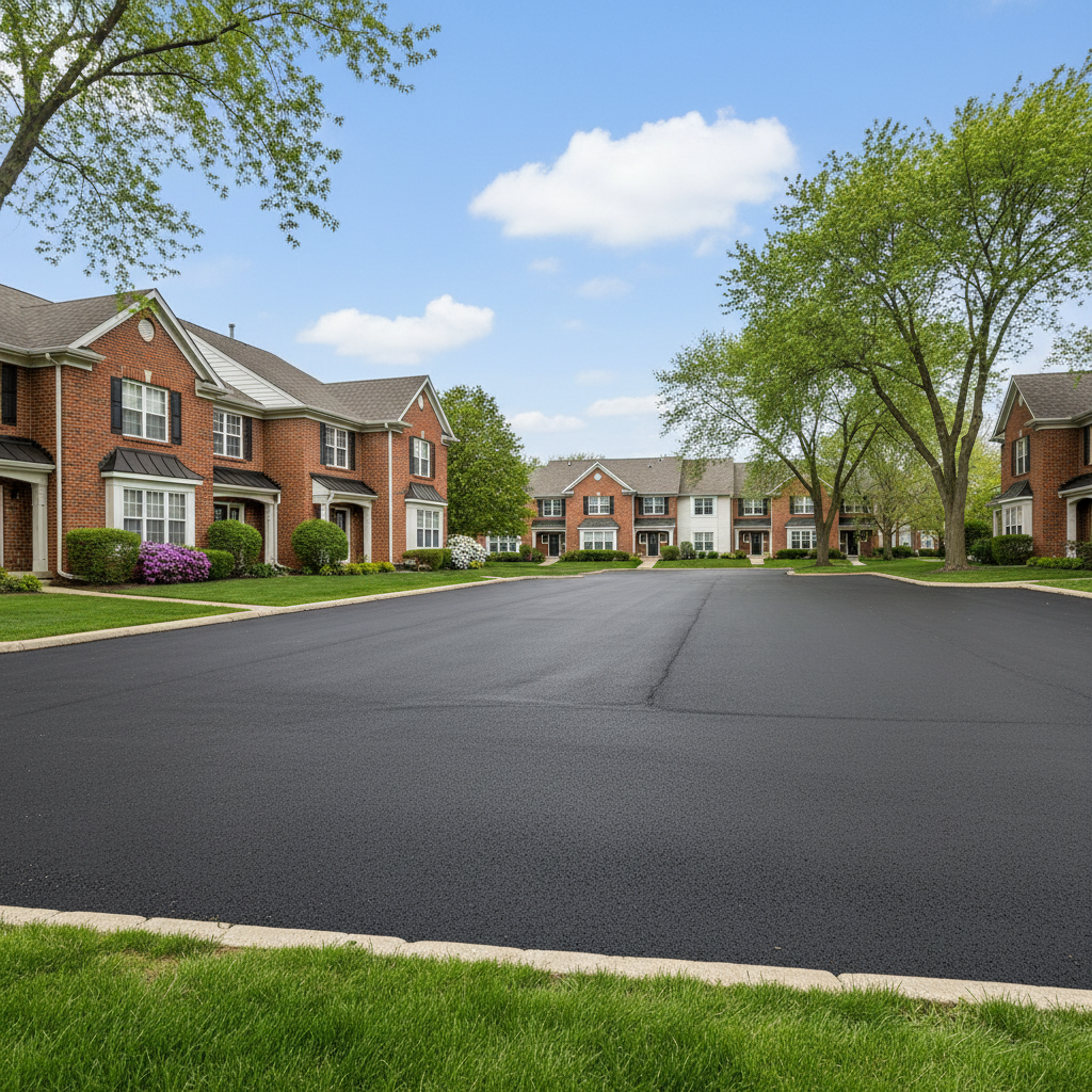 Completed commercial asphalt work at a residential property in Franklin Park, IL