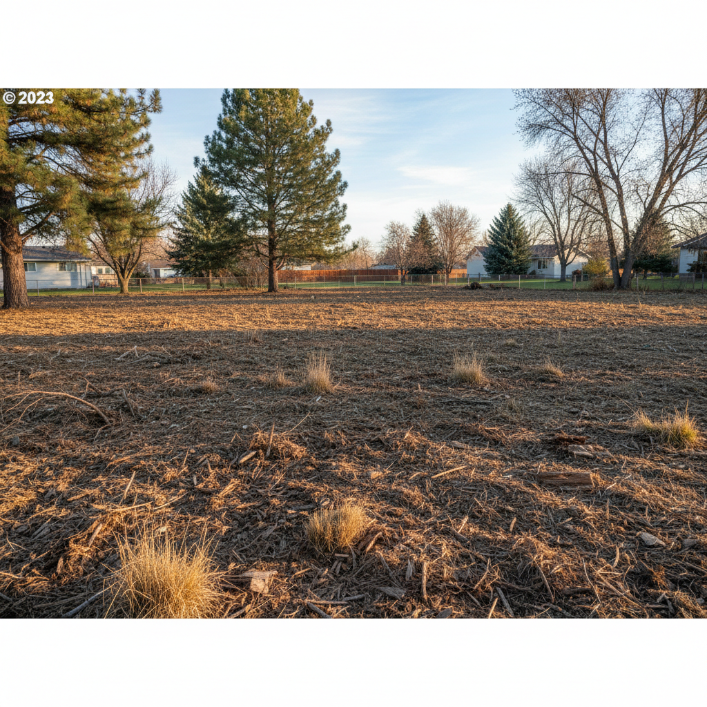 Completed lot clearing work at a residential property in Meridian, ID