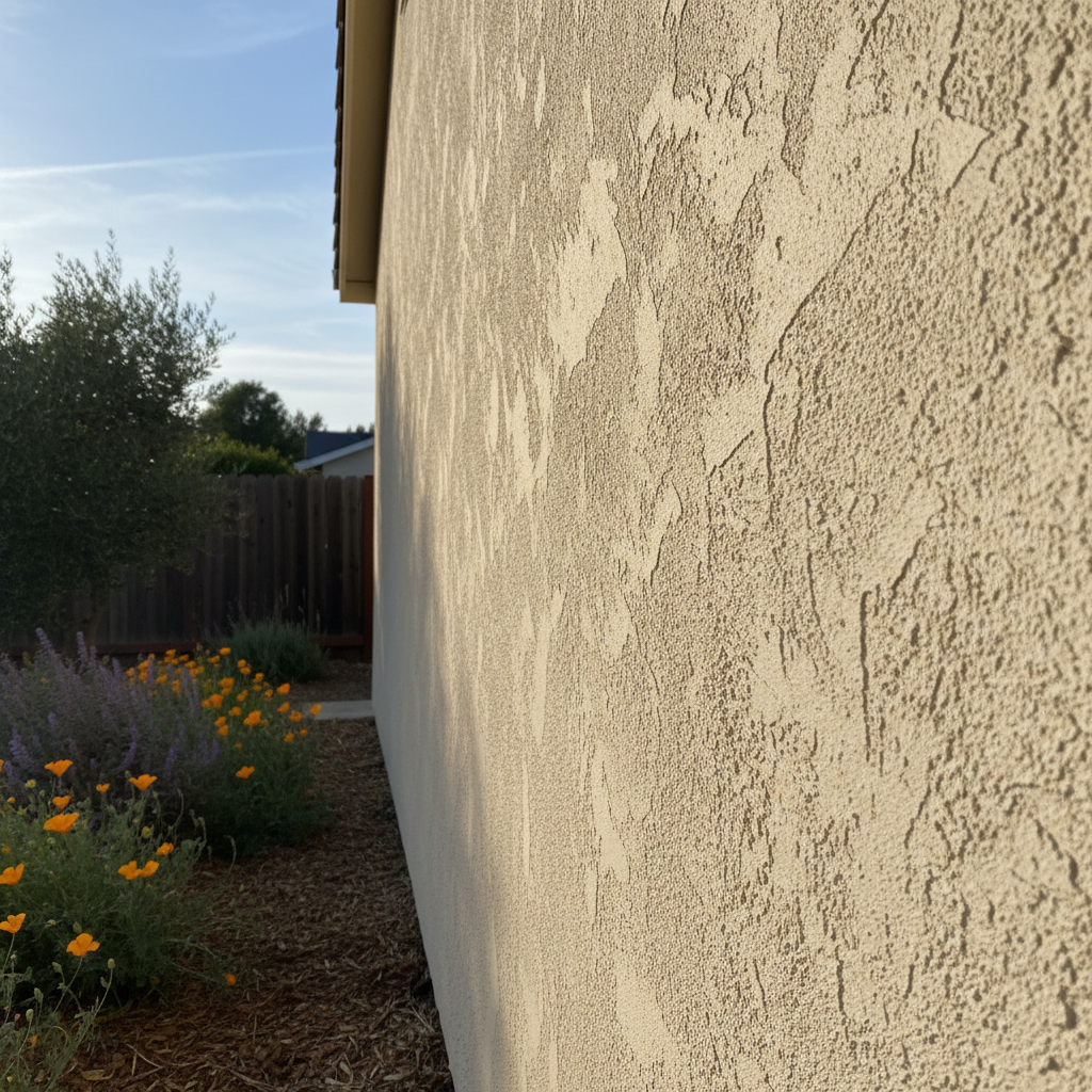 Completed stucco removal work at a residential property in Hayward, CA