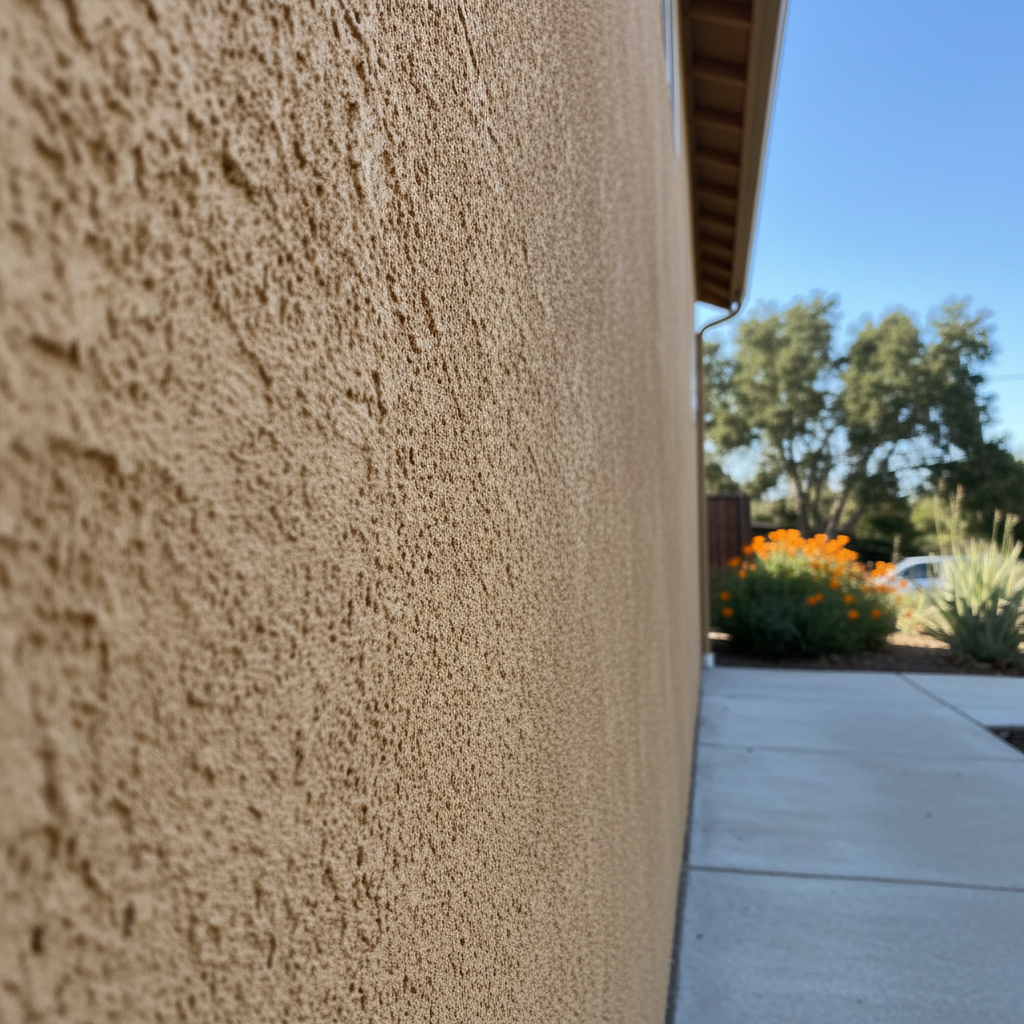 Completed residential stucco work at a residential property in Campbell, CA