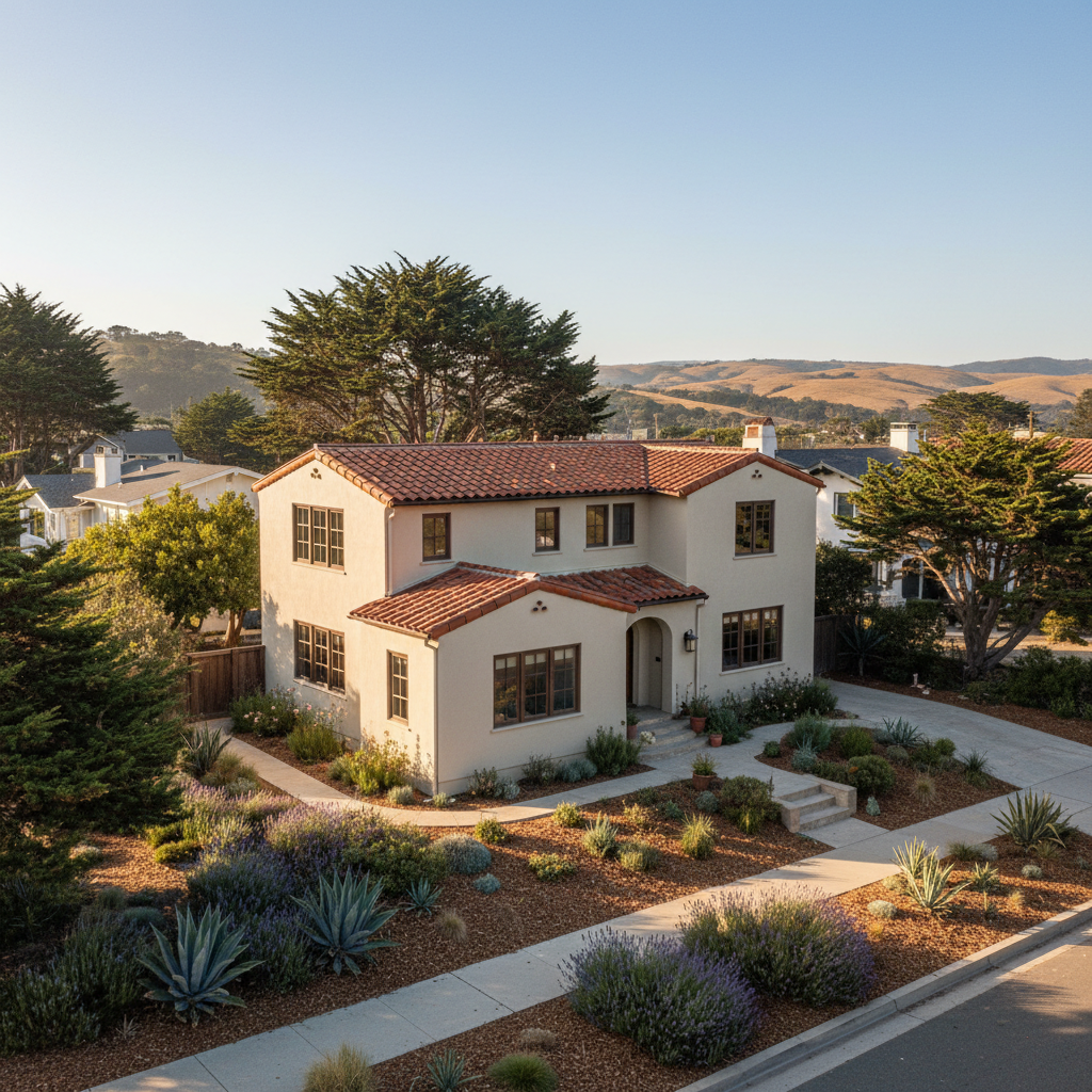 Completed stucco removal work at a residential property in Monterey, CA