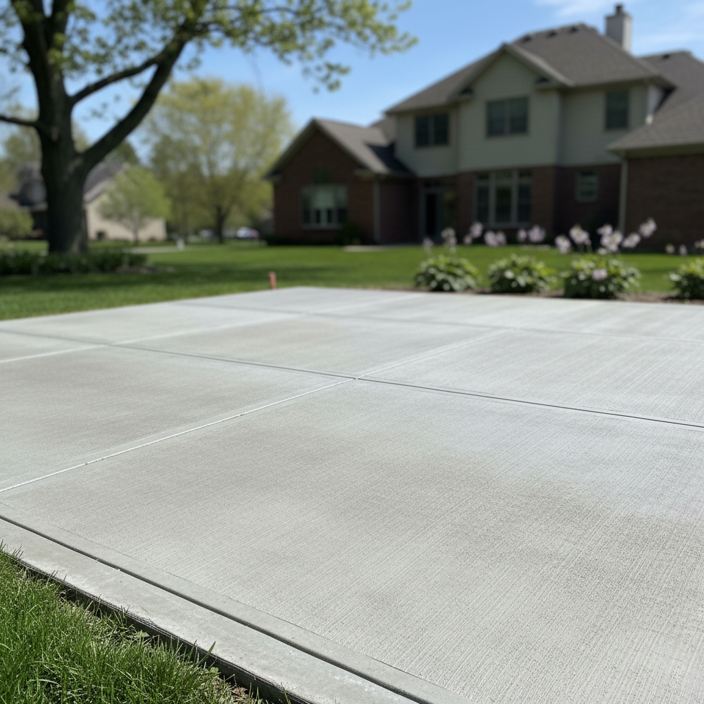 Completed concrete flatwork work at a residential property in Elgin, IL