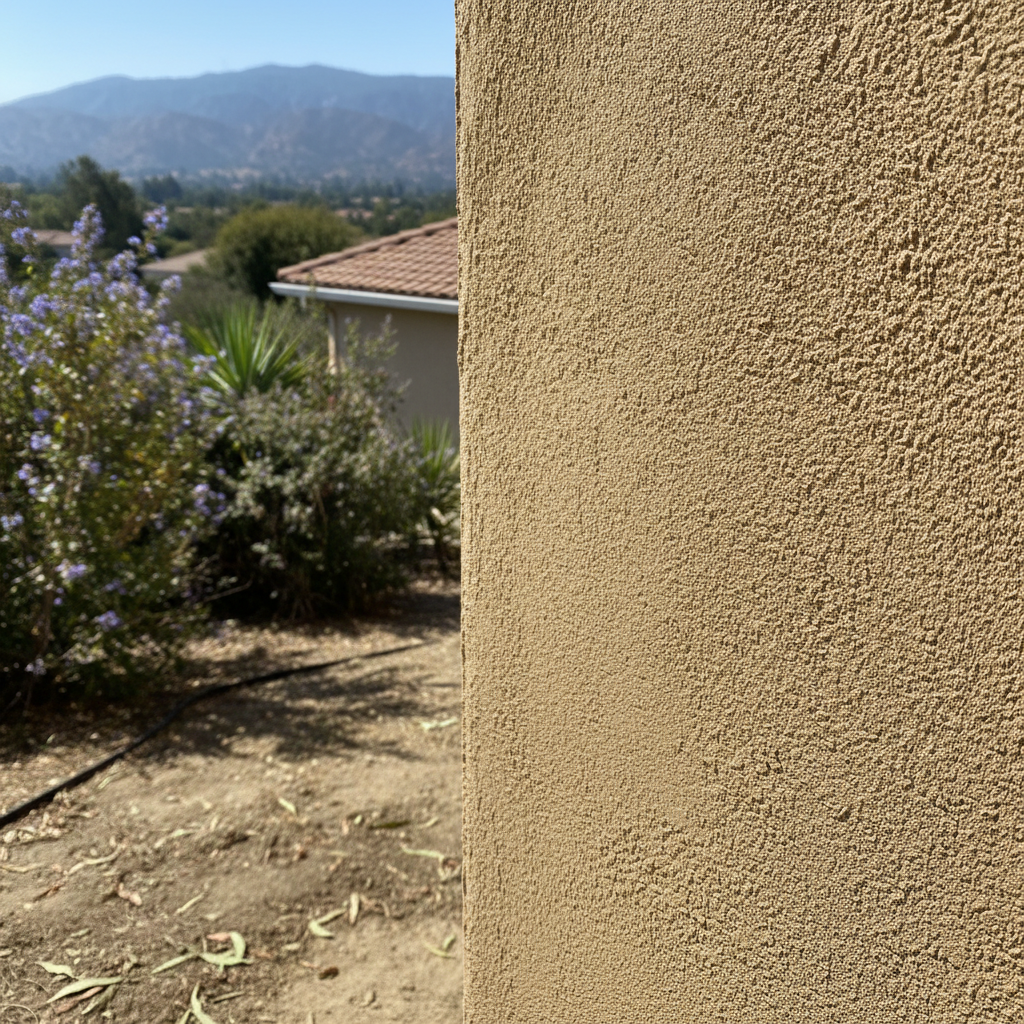 Completed stucco painting work at a residential property in Milpitas, CA