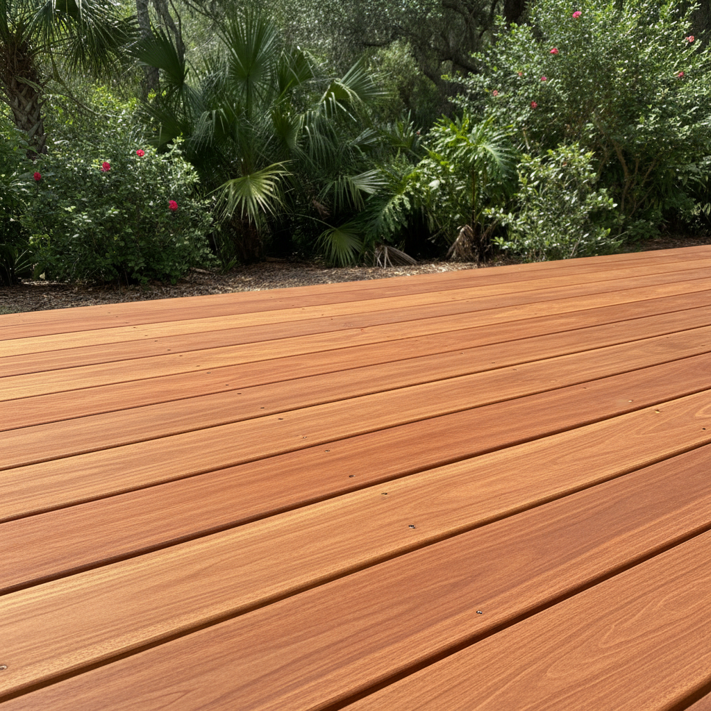 Completed wooden decks work at a residential property in Cross City, FL