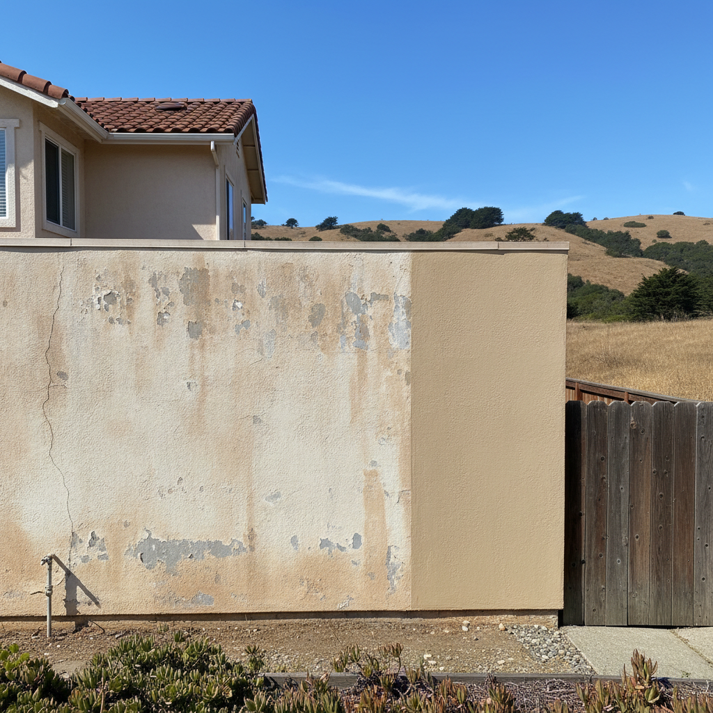 Completed stucco repair work at a residential property in Monterey, CA