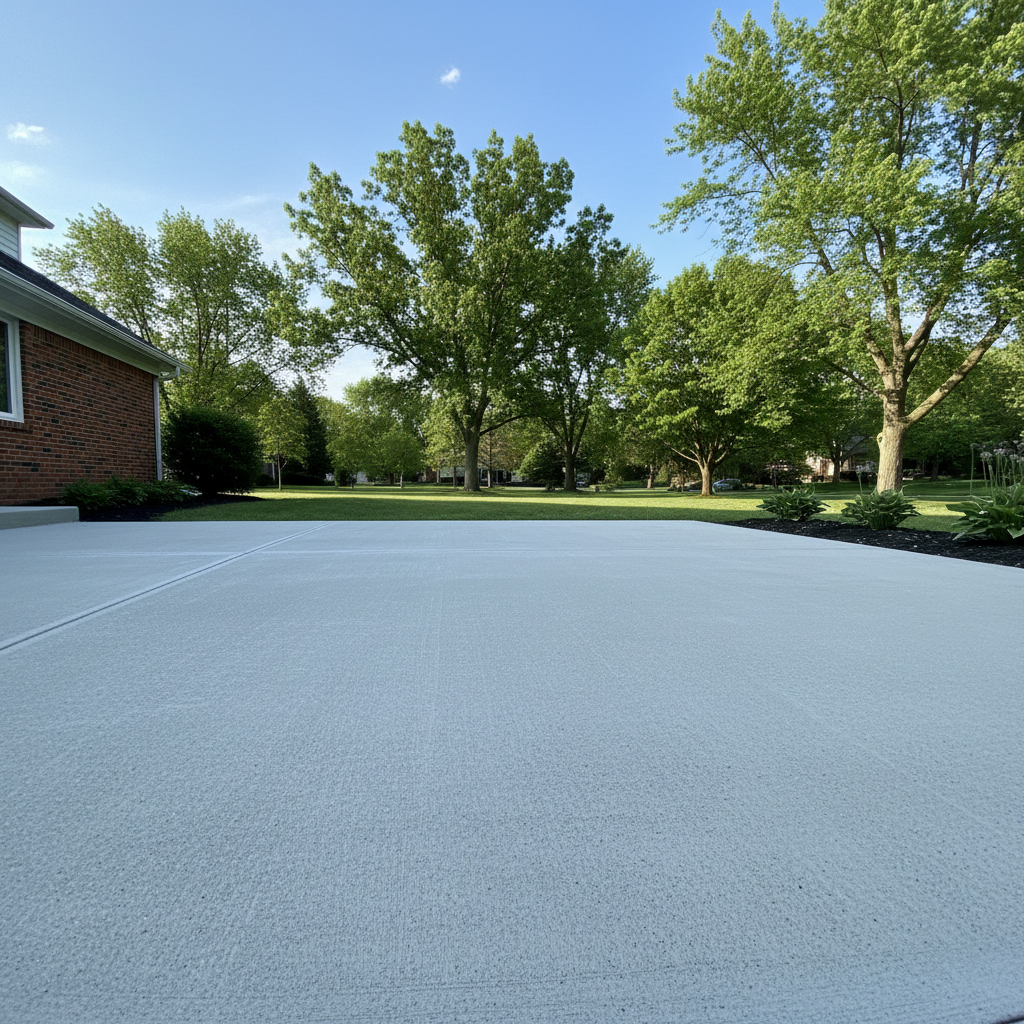 Completed concrete installation work at a residential property in Wheaton, IL