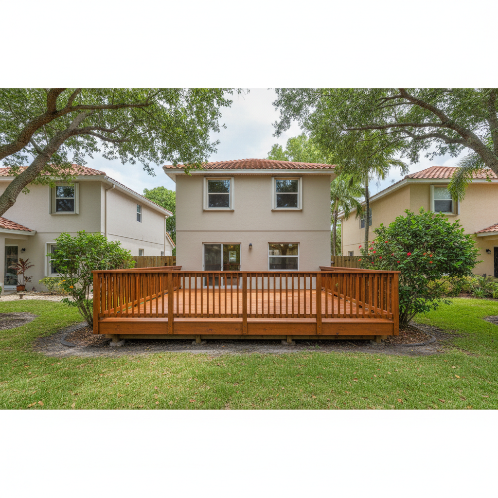 Completed deck repair work at a residential property in Coral Springs, FL