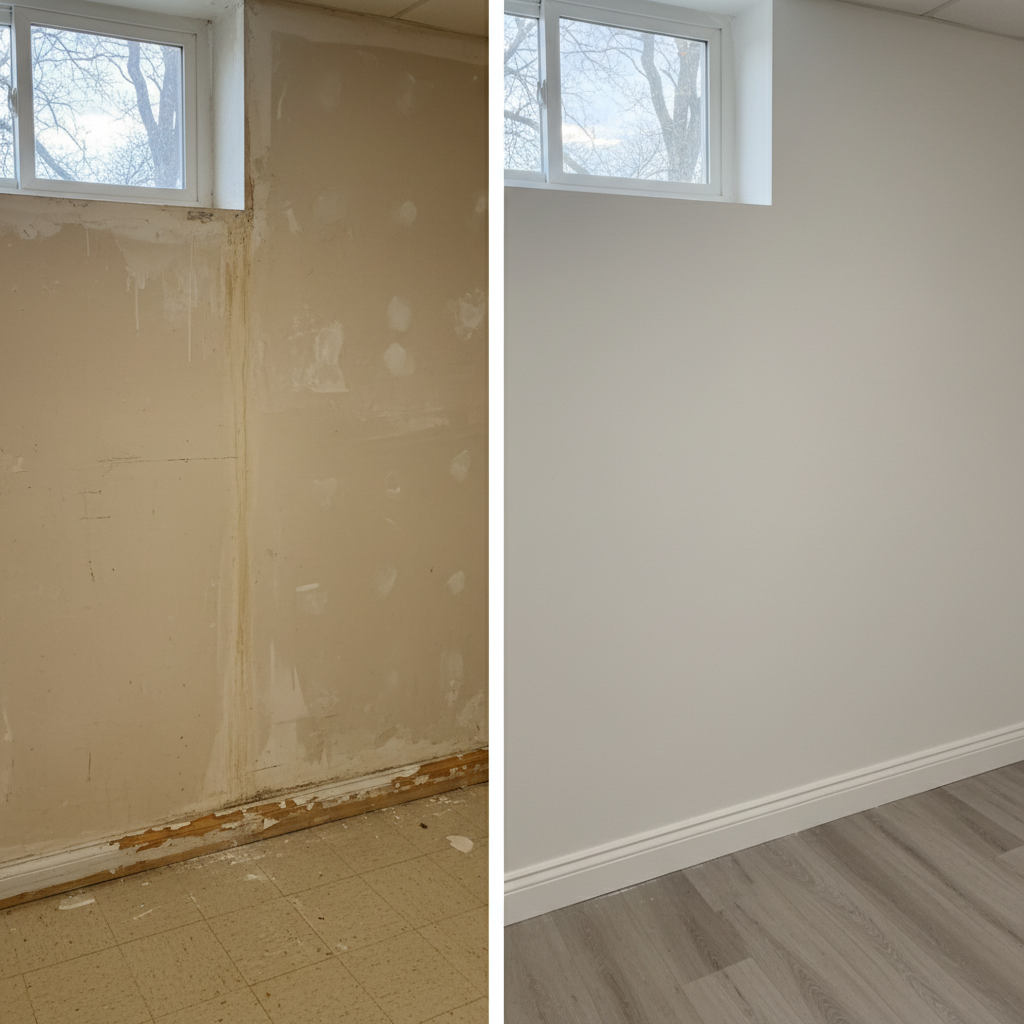 Completed water damage repair work at a residential property in Bellwood, IL