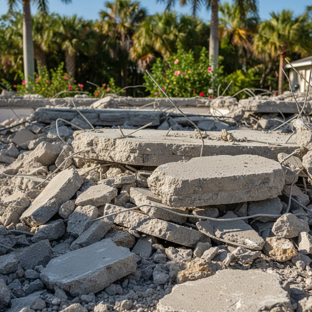 Completed structural demolition work at a residential property in Port Richey, FL