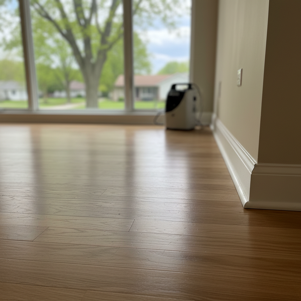 Completed flood damage restoration work at a residential property in Bellwood, IL