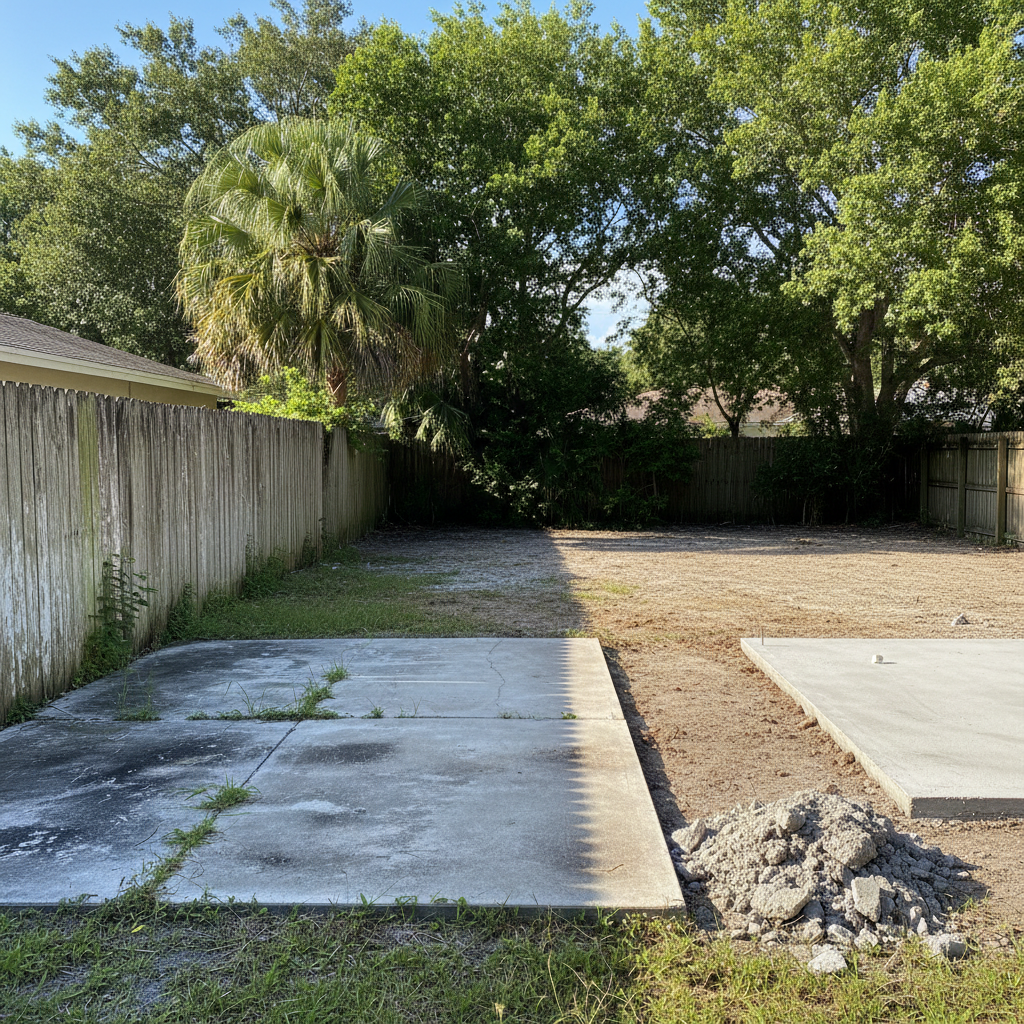 Completed residential demolition work at a residential property in Panama City, FL