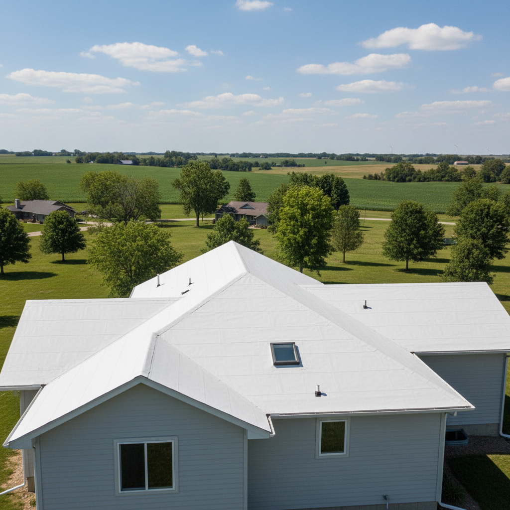 Completed commercial tpo roofing work at a residential property in Sioux Center, IA