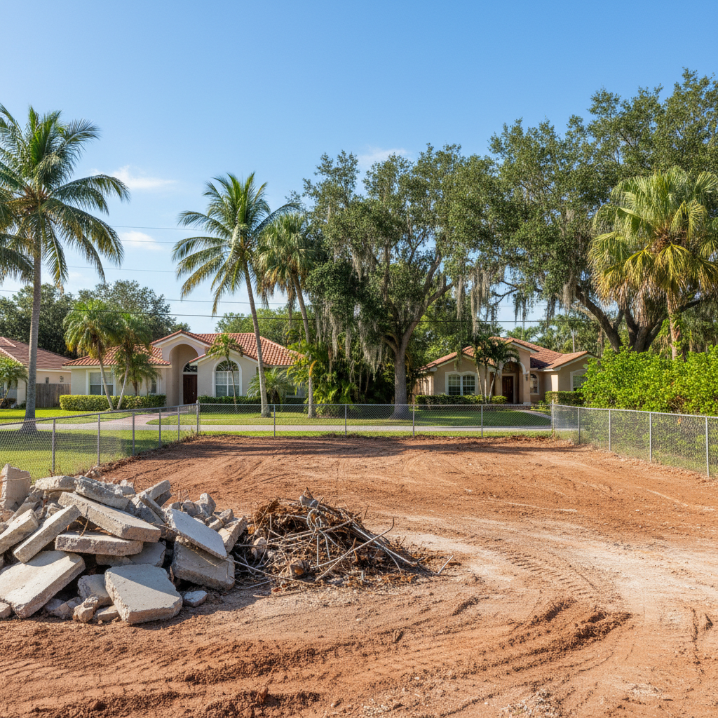 Completed residential demolition work at a residential property in Temple Terrace, FL
