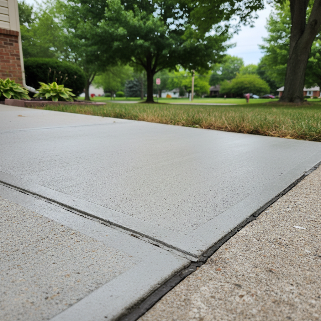 Completed concrete repair work at a residential property in Muncie, IN