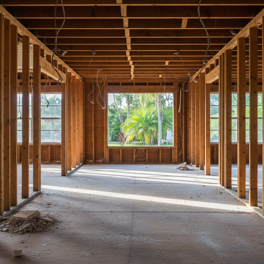 Completed interior demolition work at a residential property in Port Richey, FL