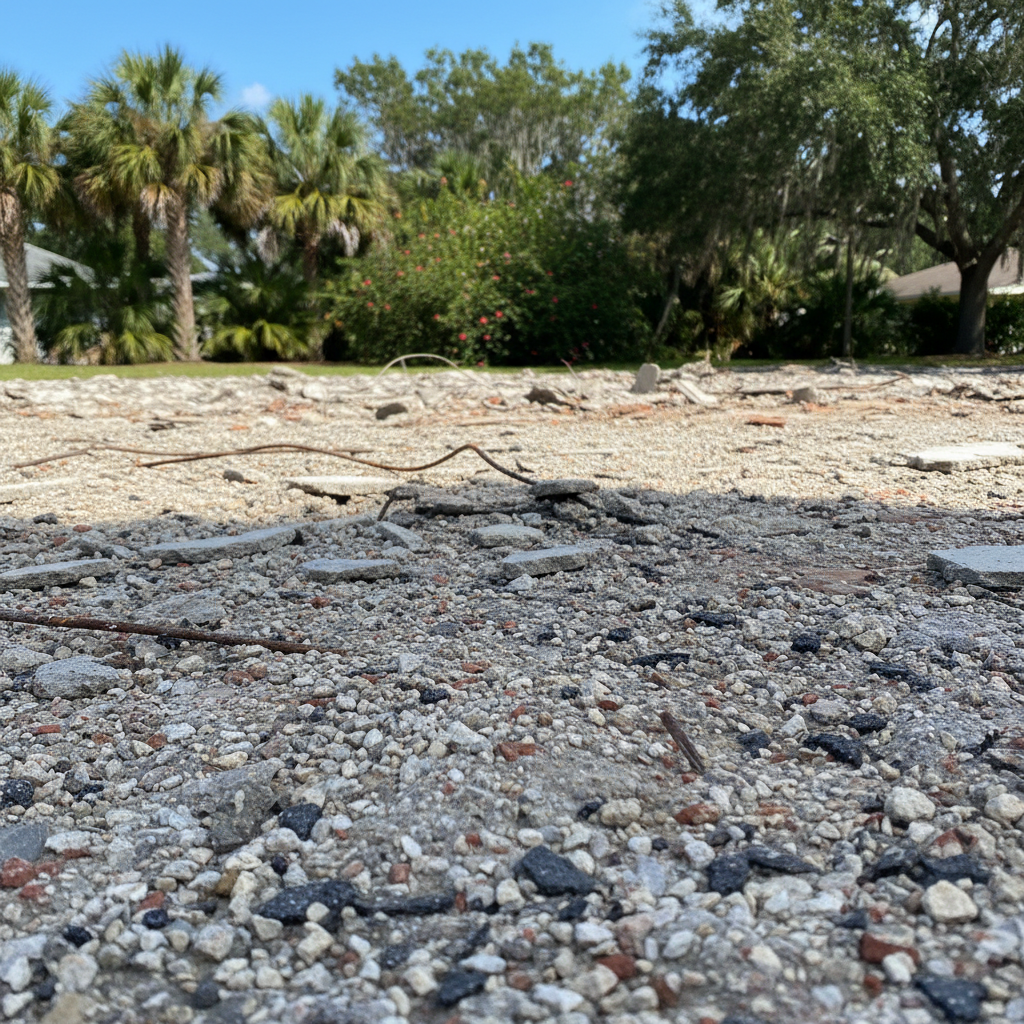 Completed commercial demolition work at a residential property in Panama City, FL