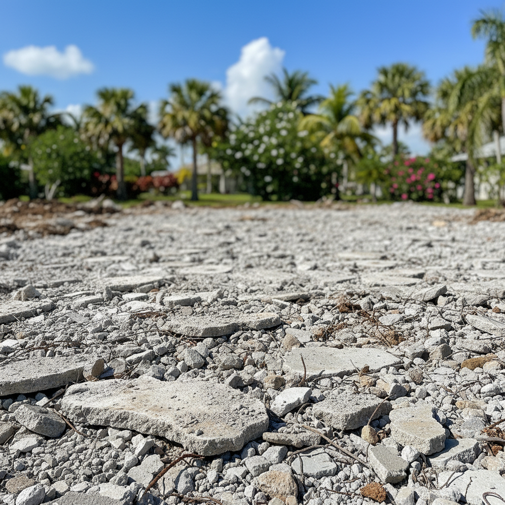 Completed concrete demolition work at a residential property in Cape Coral, FL