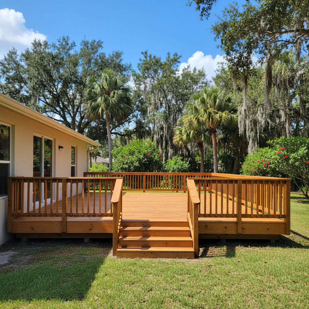 Completed deck repair work at a residential property in Coral Springs, FL