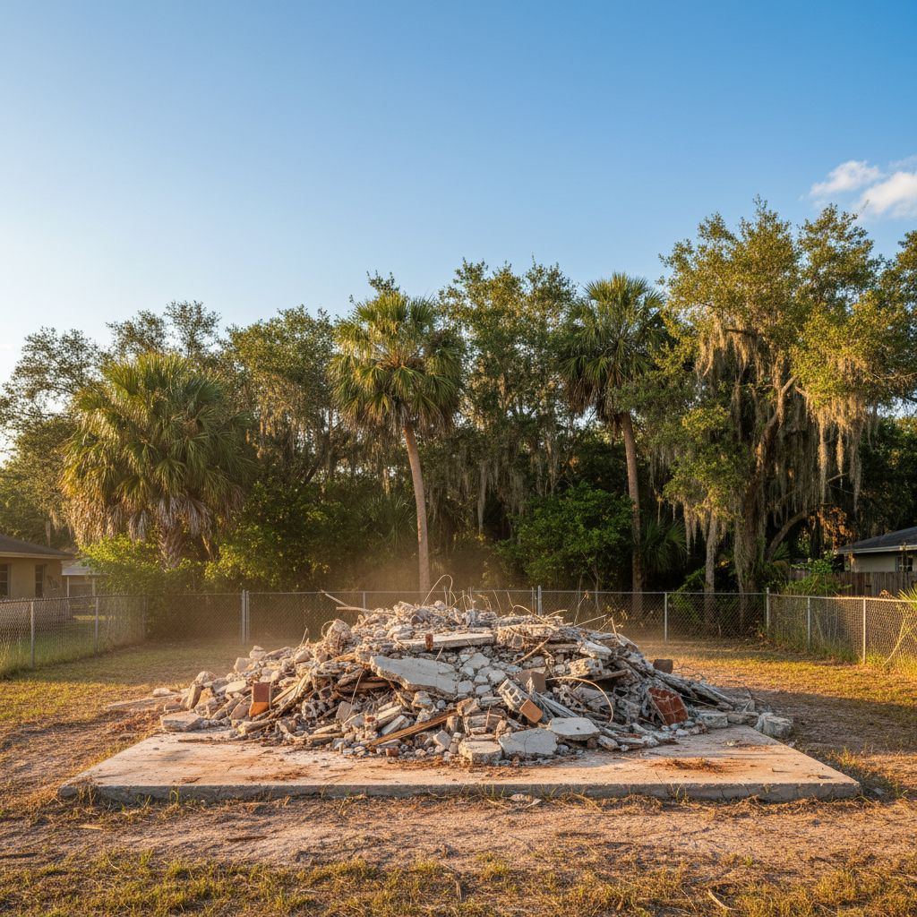 Completed full building demolition work at a residential property in Panama City, FL
