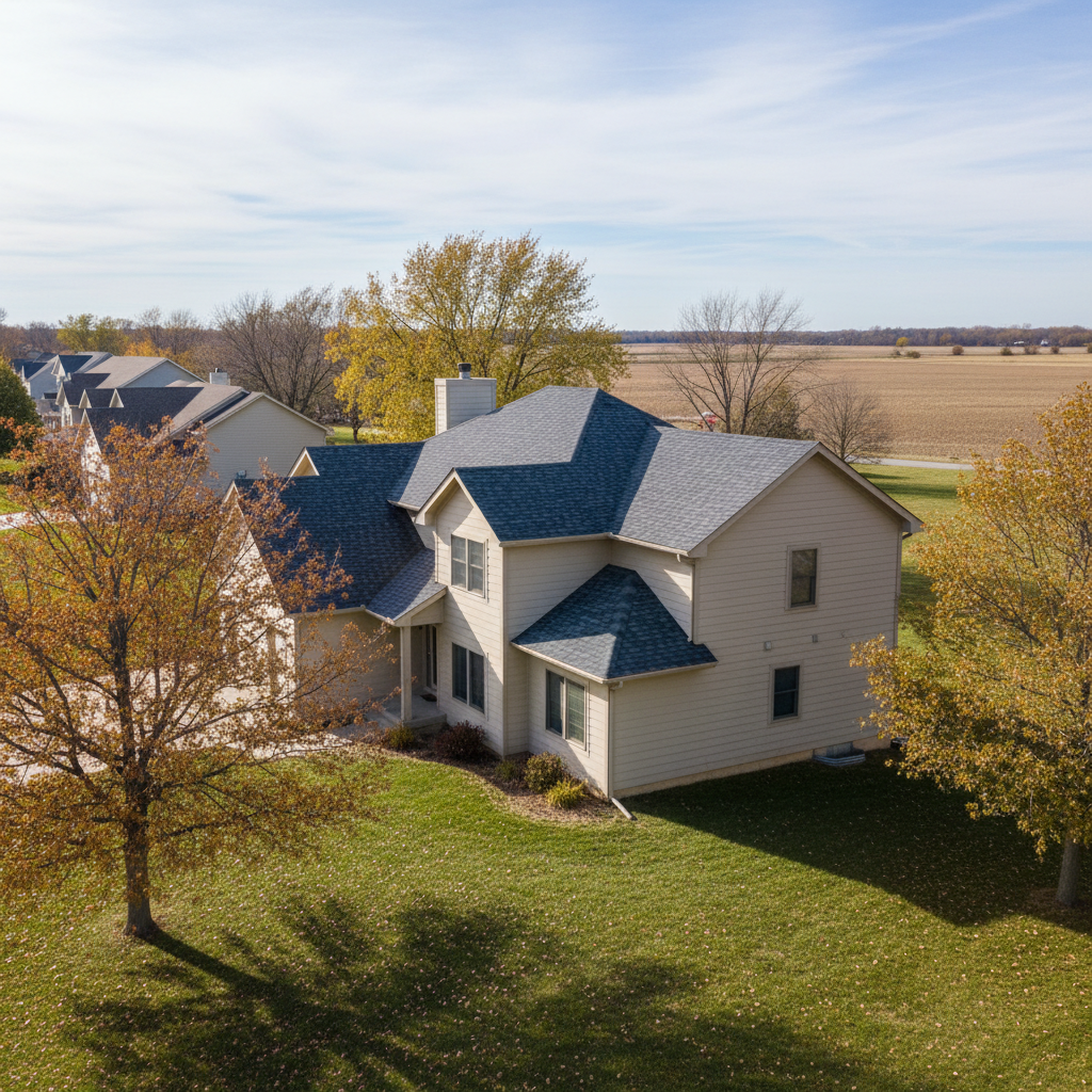 Completed storm damage repair work at a residential property in Derby, KS