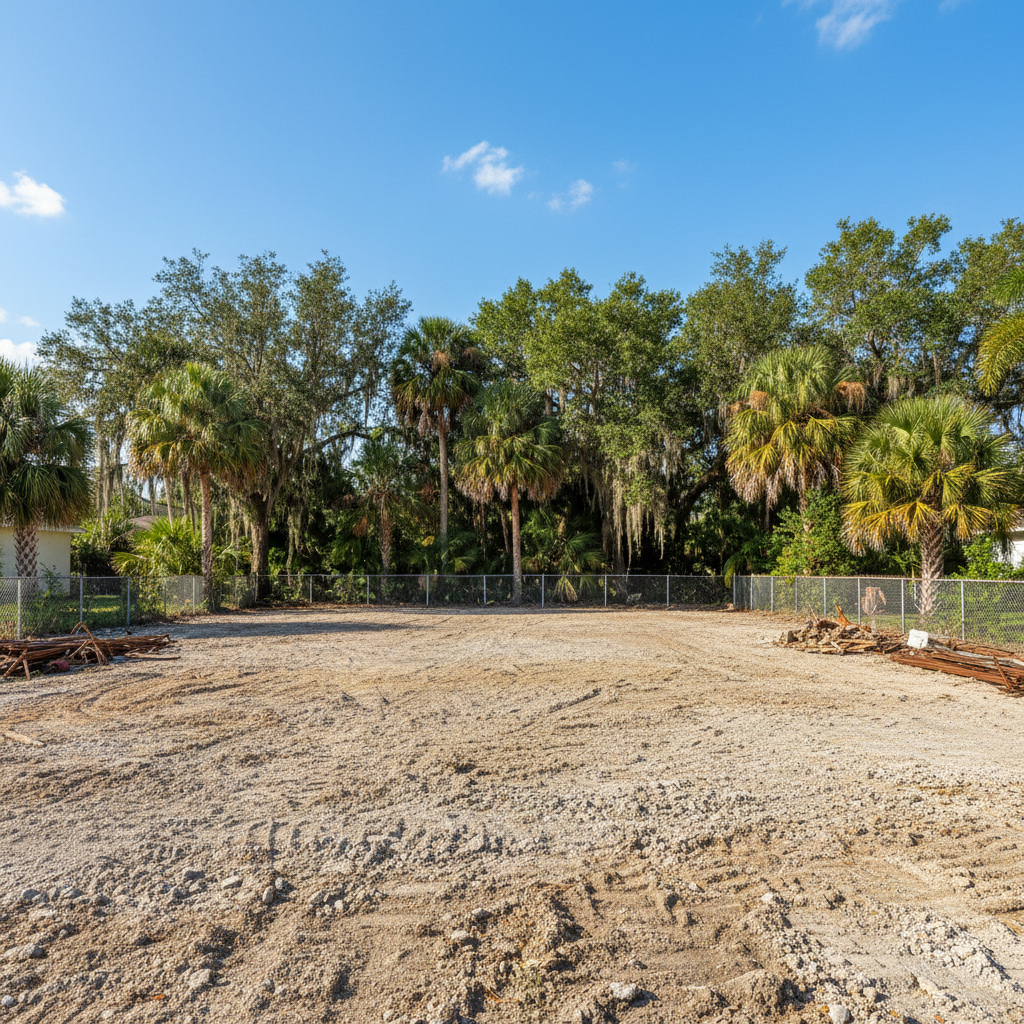 Completed residential demolition work at a residential property in Port Richey, FL