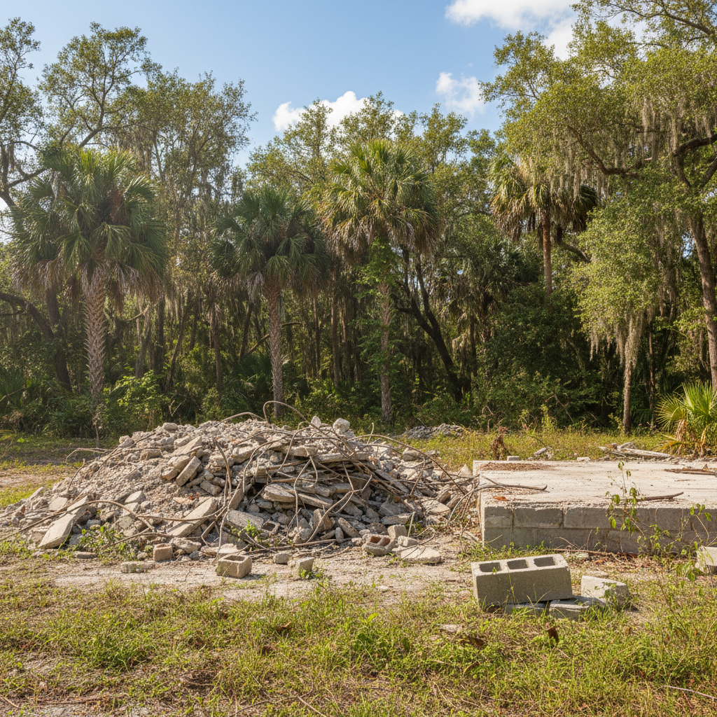 Completed structural demolition work at a residential property in Silver Springs, FL
