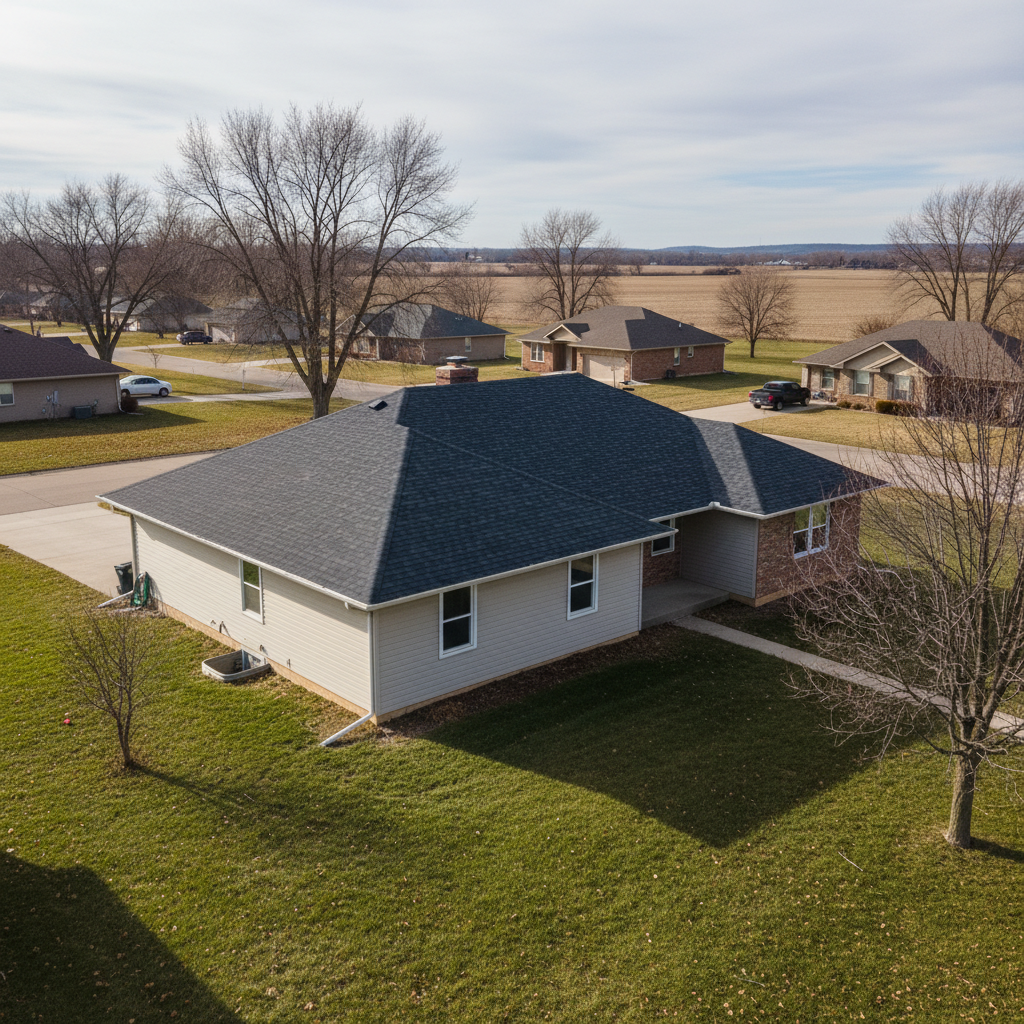 Completed roof inspection work at a residential property in Derby, KS