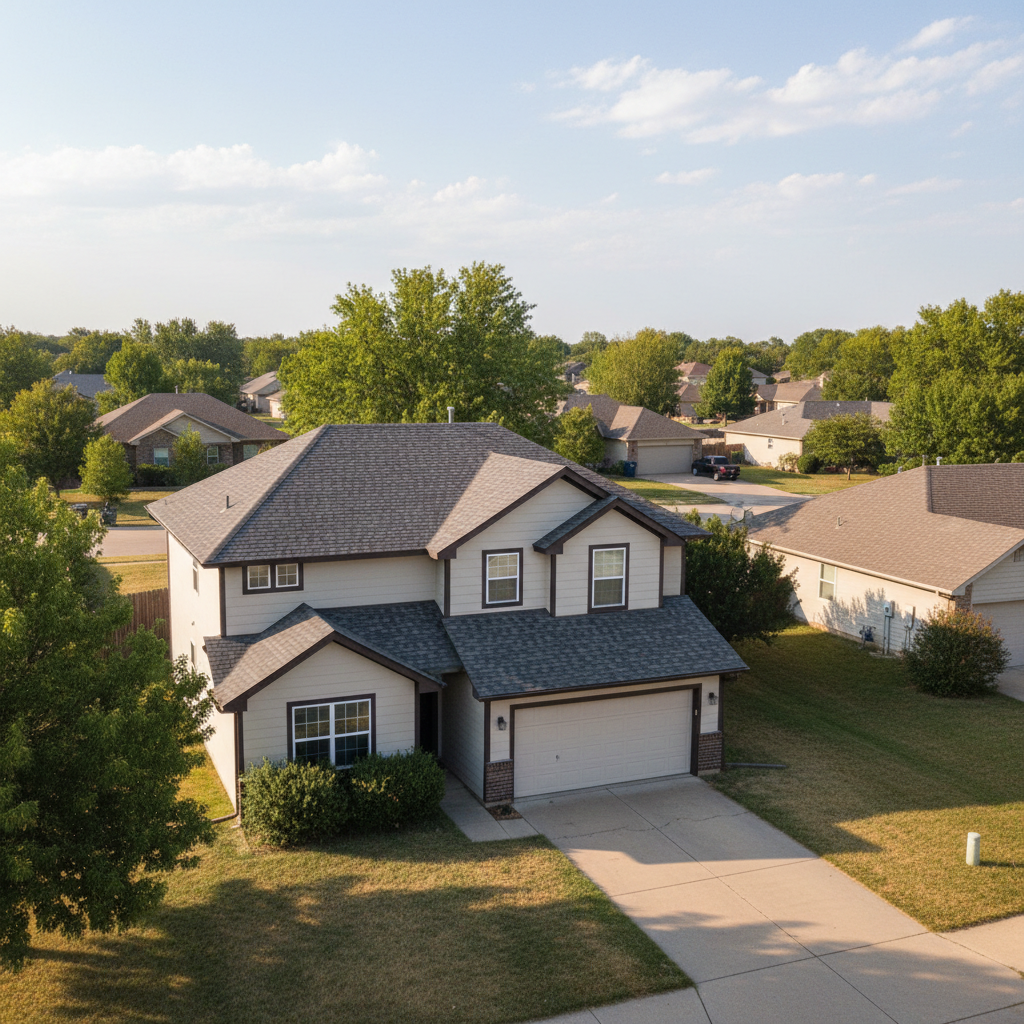 Completed roof installation work at a residential property in Garden City, KS