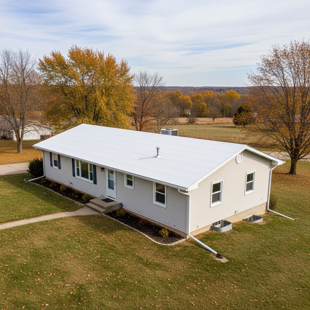 Completed commercial tpo roofing work at a residential property in Emporia, KS
