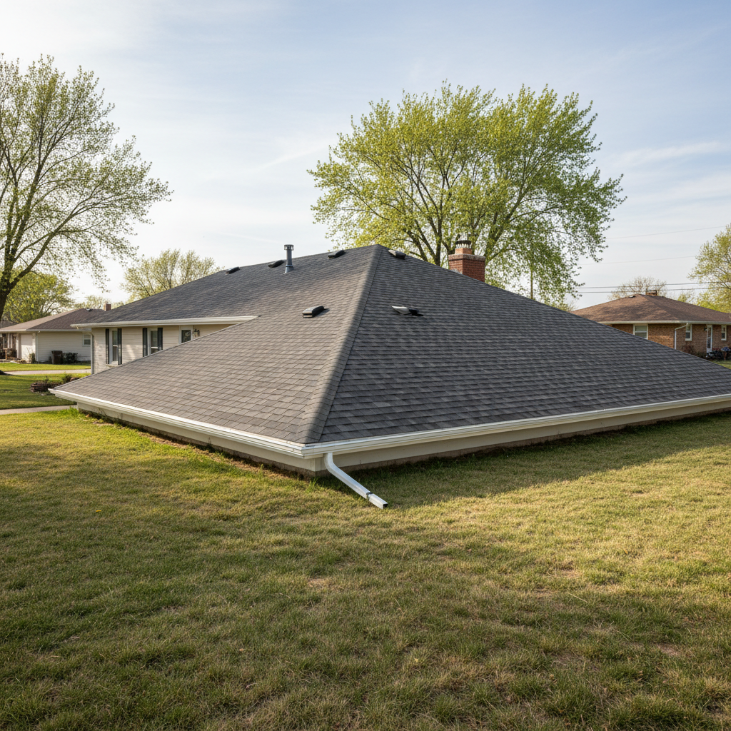 Completed roof replacement work at a residential property in Garden City, KS