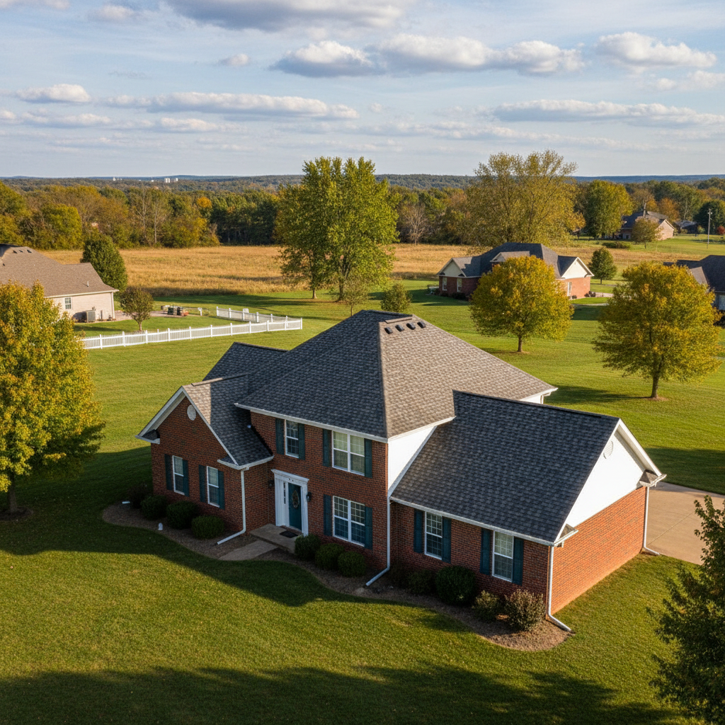 Completed storm damage repair work at a residential property in Leavenworth, KS