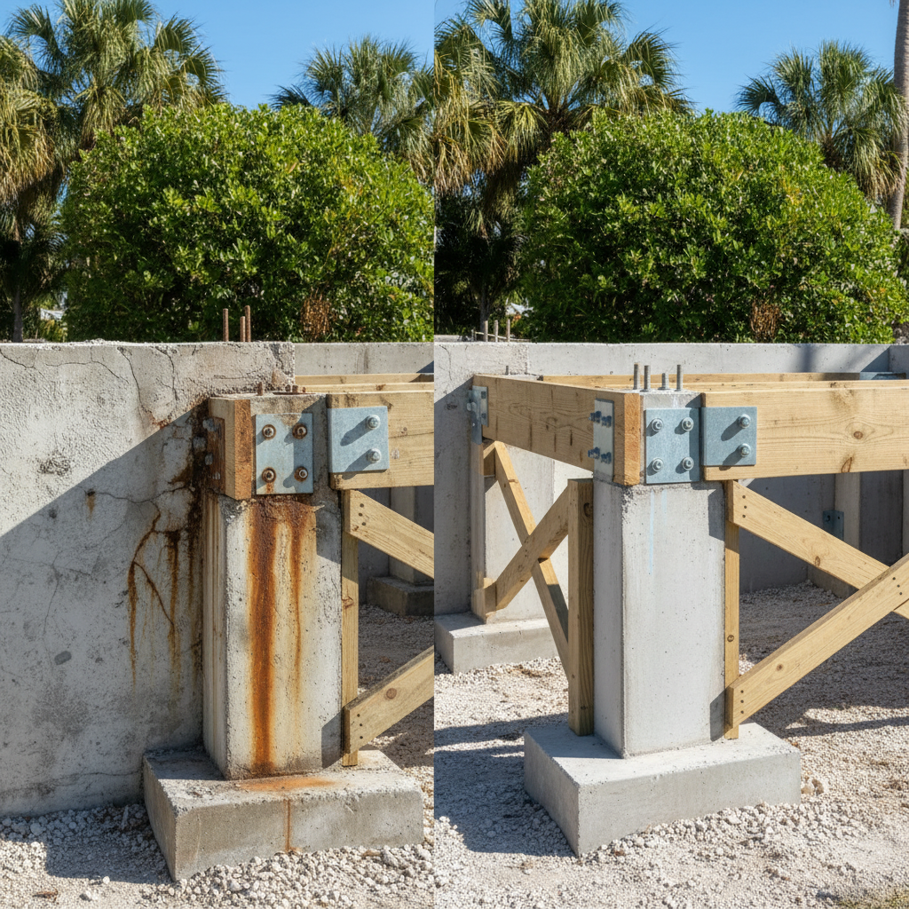 Completed seismic retrofitting work at a residential property in Cape Coral, FL