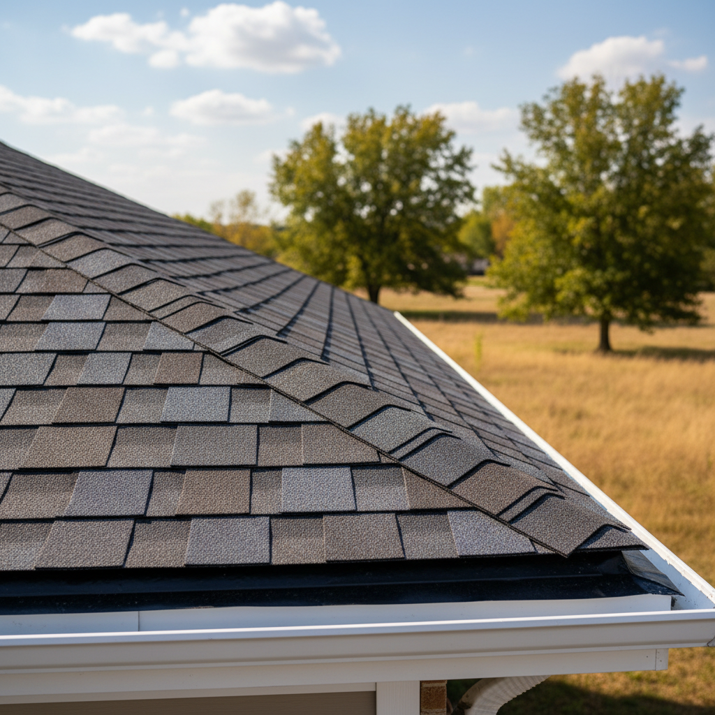 Completed roof replacement work at a residential property in Derby, KS