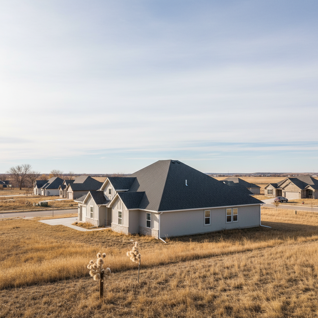 Completed new construction roofing work at a residential property in Garden City, KS