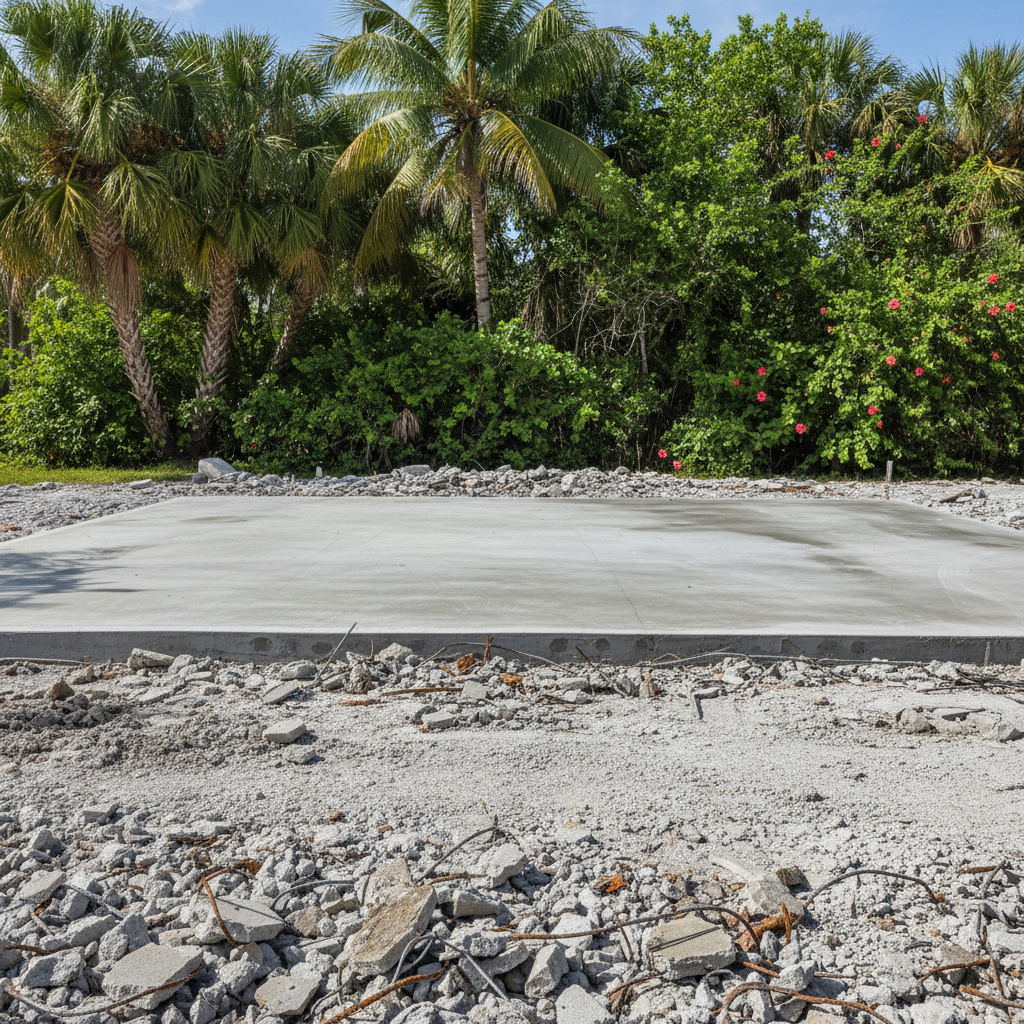Completed structural demolition work at a residential property in Port Richey, FL