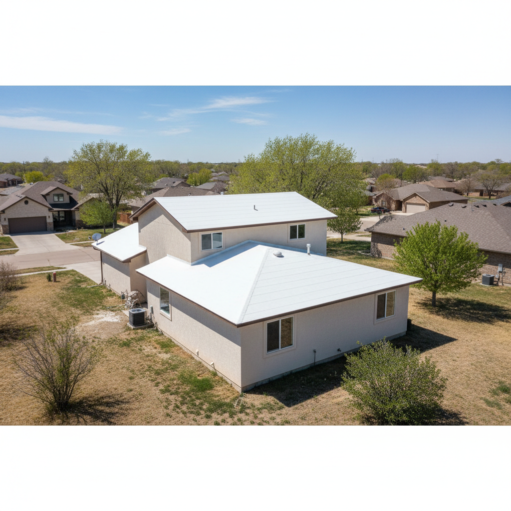 Completed commercial tpo roofing work at a residential property in Garden City, KS