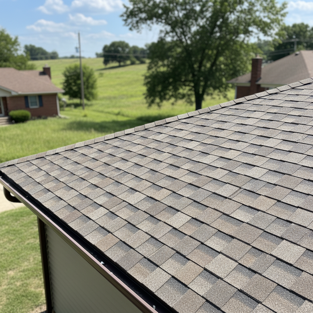 Completed roof replacement work at a residential property in Emporia, KS
