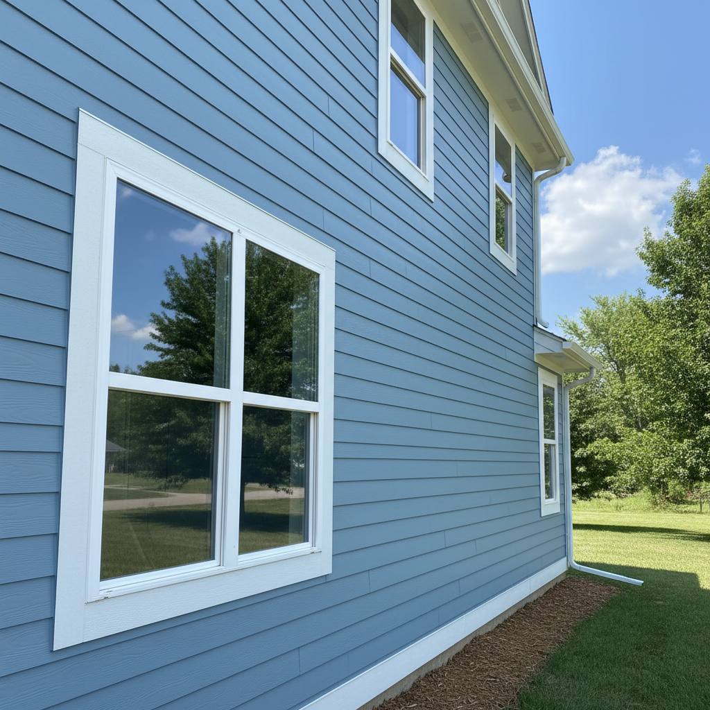 Completed siding replacement work at a residential property in Great Bend, KS