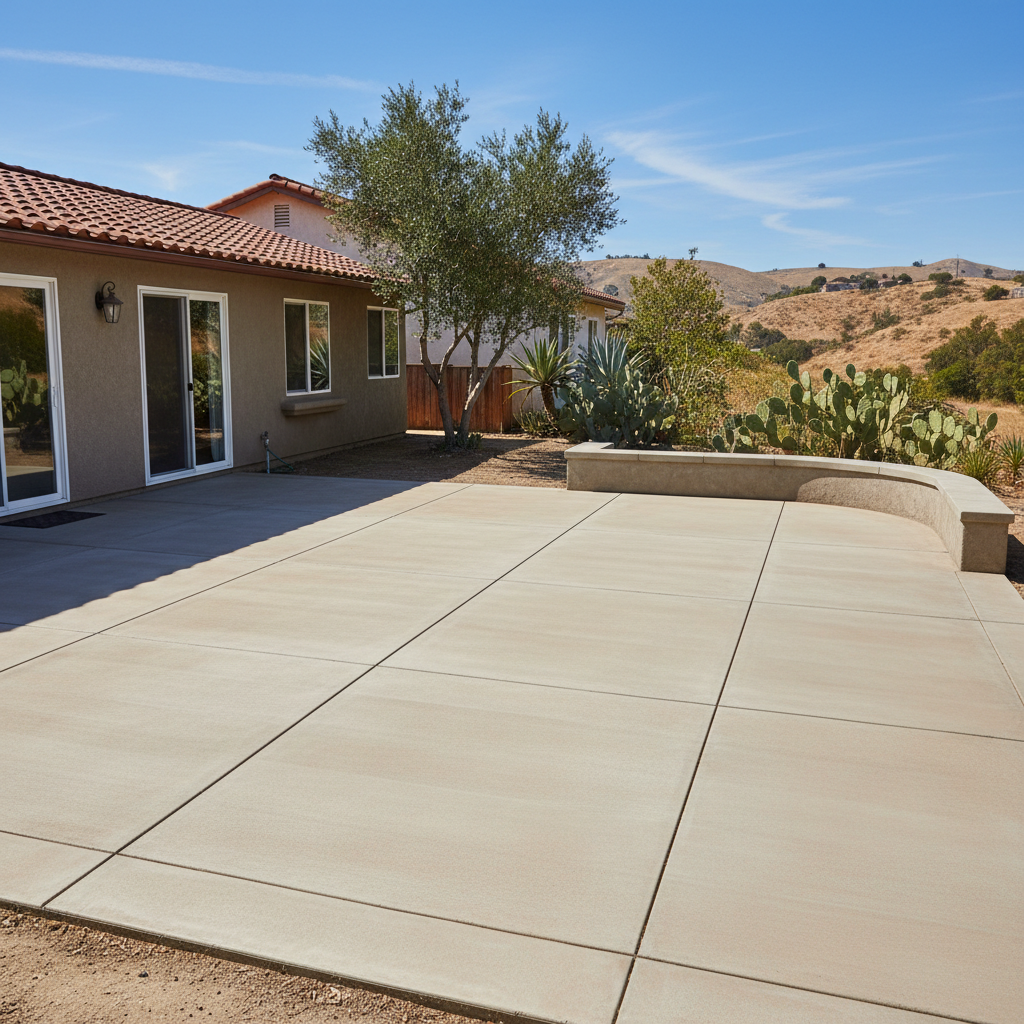 Completed concrete patios work at a residential property in Ventura, CA