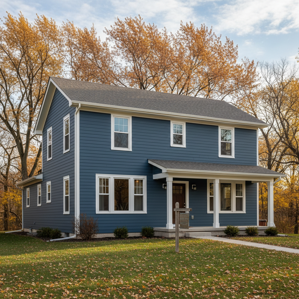 Completed james hardie siding work at a residential property in Topeka, KS