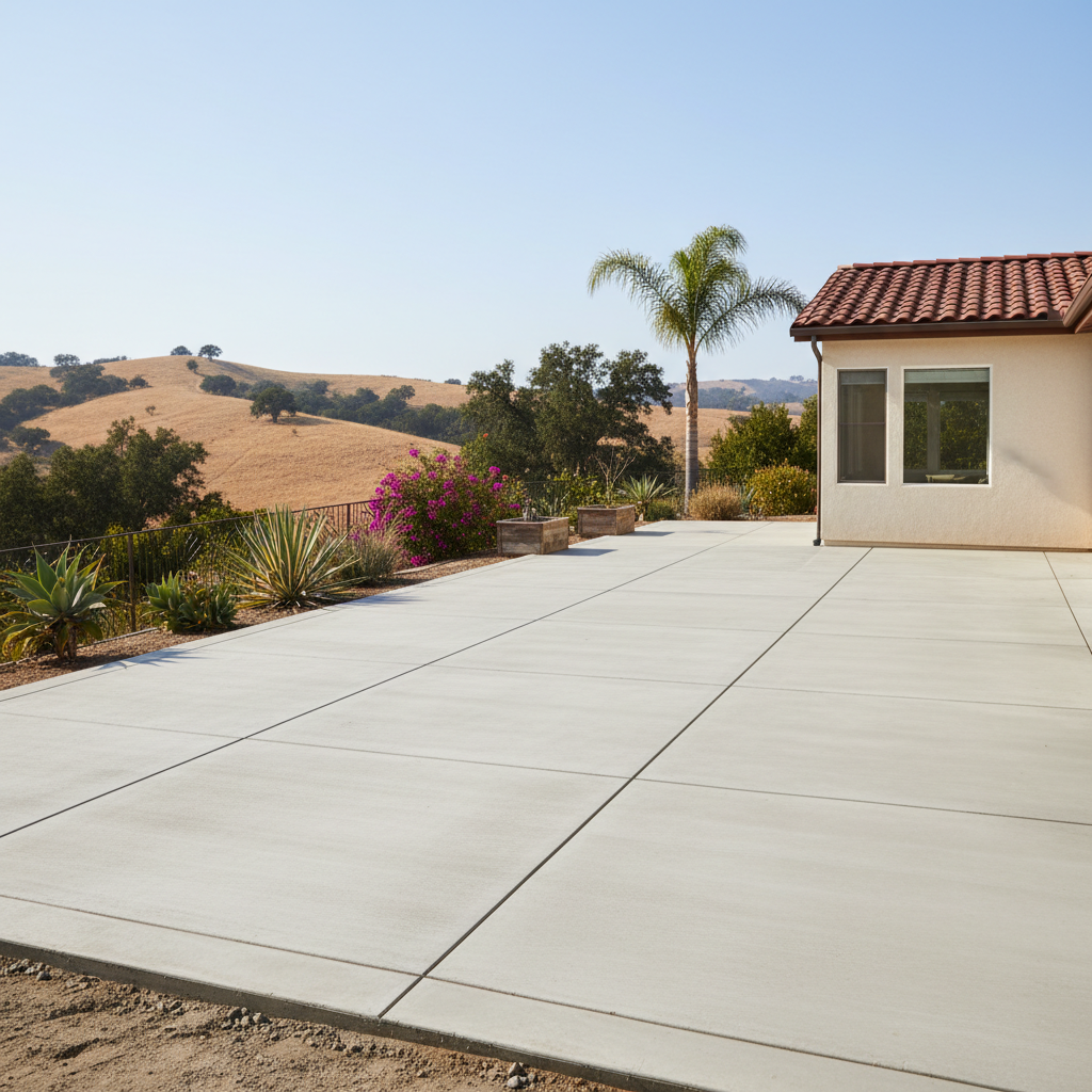 Completed concrete patios work at a residential property in Ventura, CA