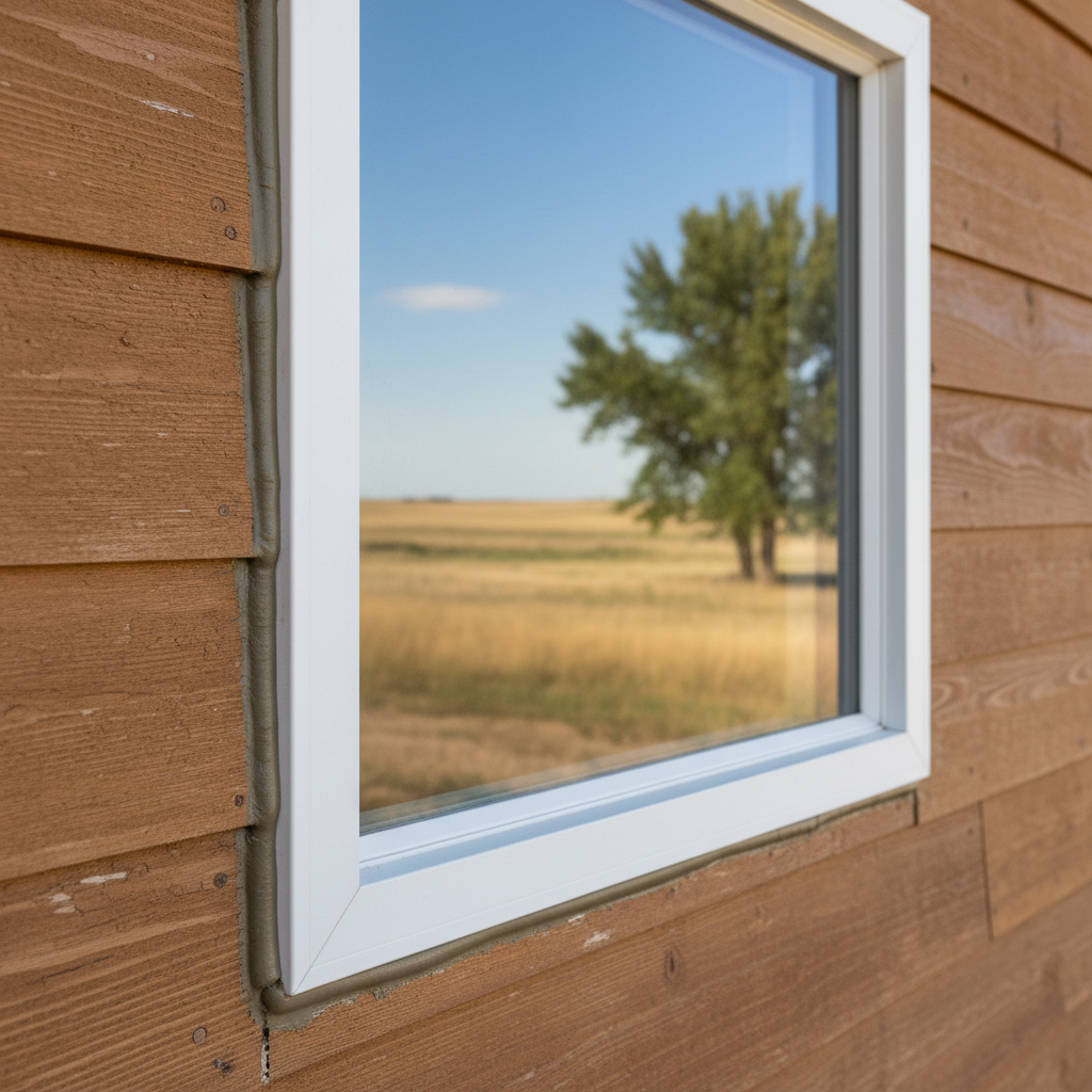 Completed storm window installation work at a residential property in Great Bend, KS