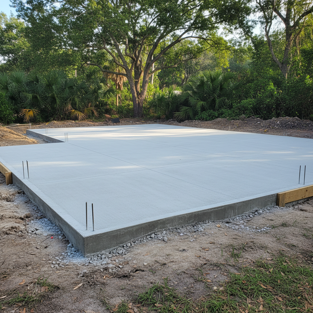 Completed concrete foundations work at a residential property in New Orleans, LA