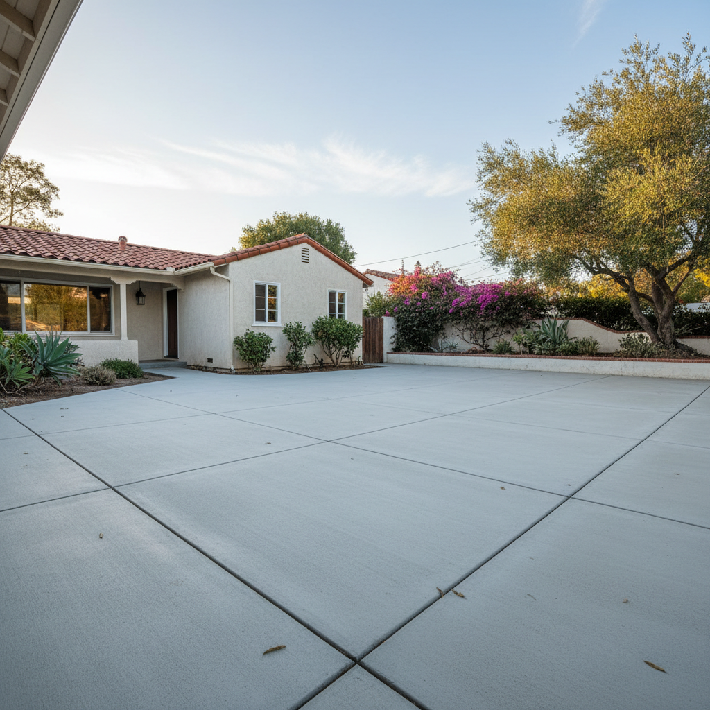 Completed concrete repair work at a residential property in Santa Barbara, CA