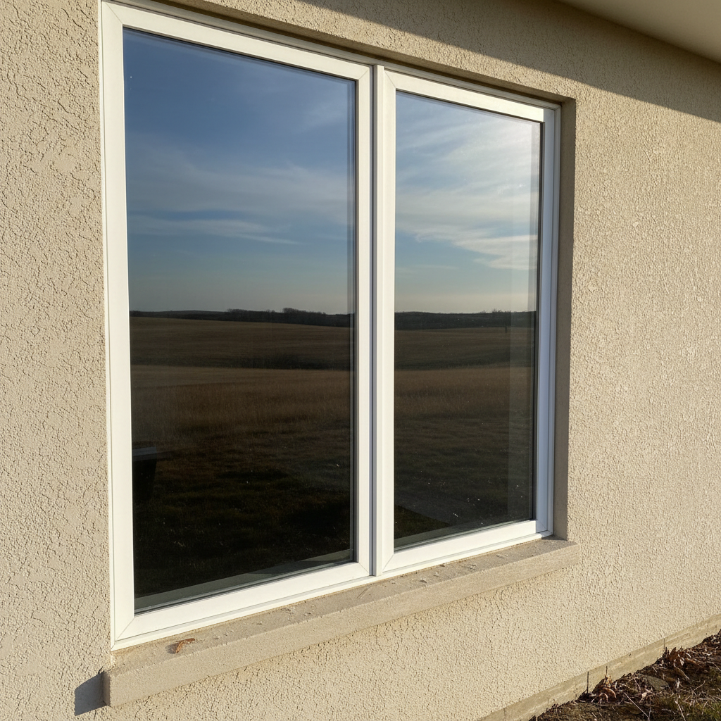 Completed commercial window installation work at a residential property in Great Bend, KS