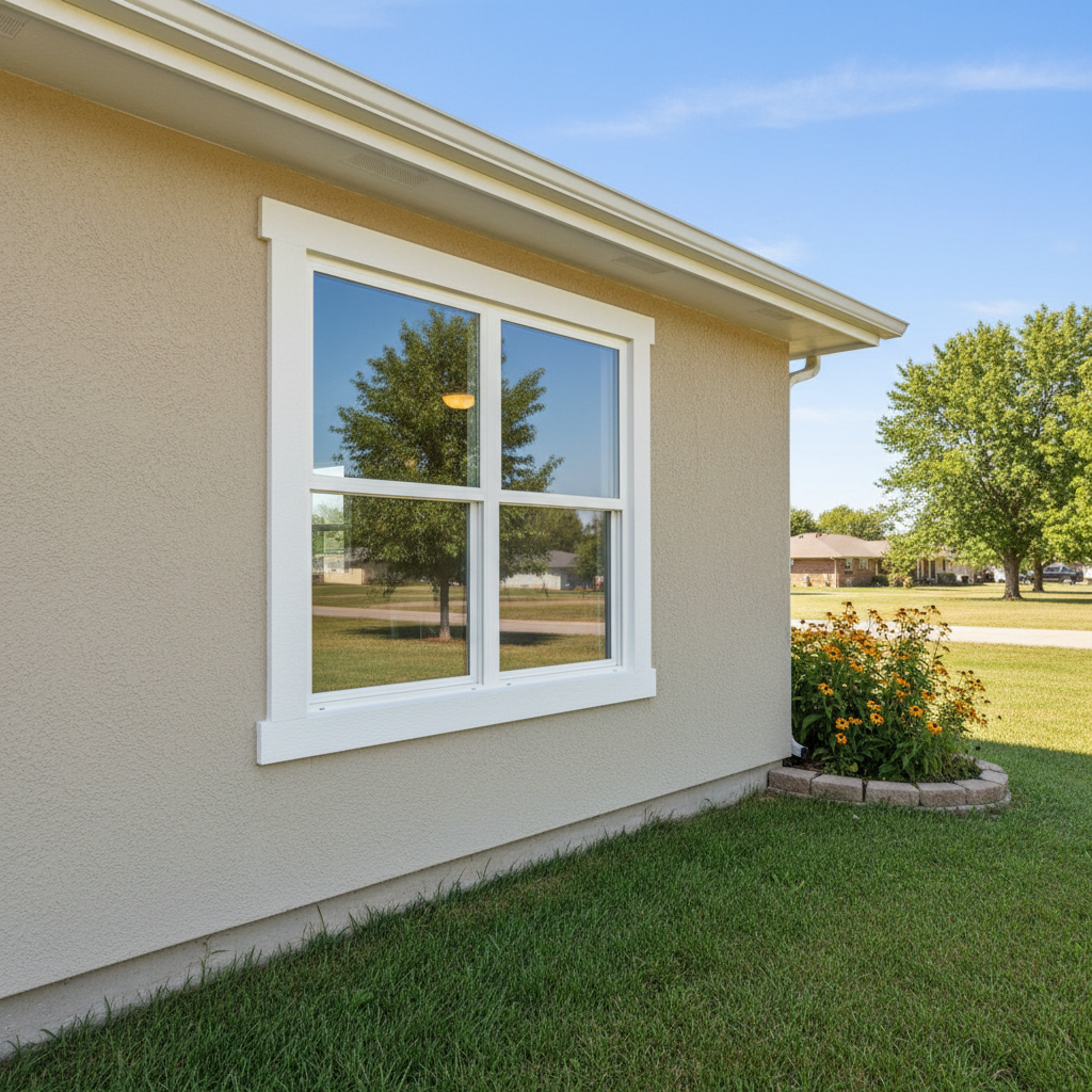 Completed window replacement work at a residential property in Great Bend, KS