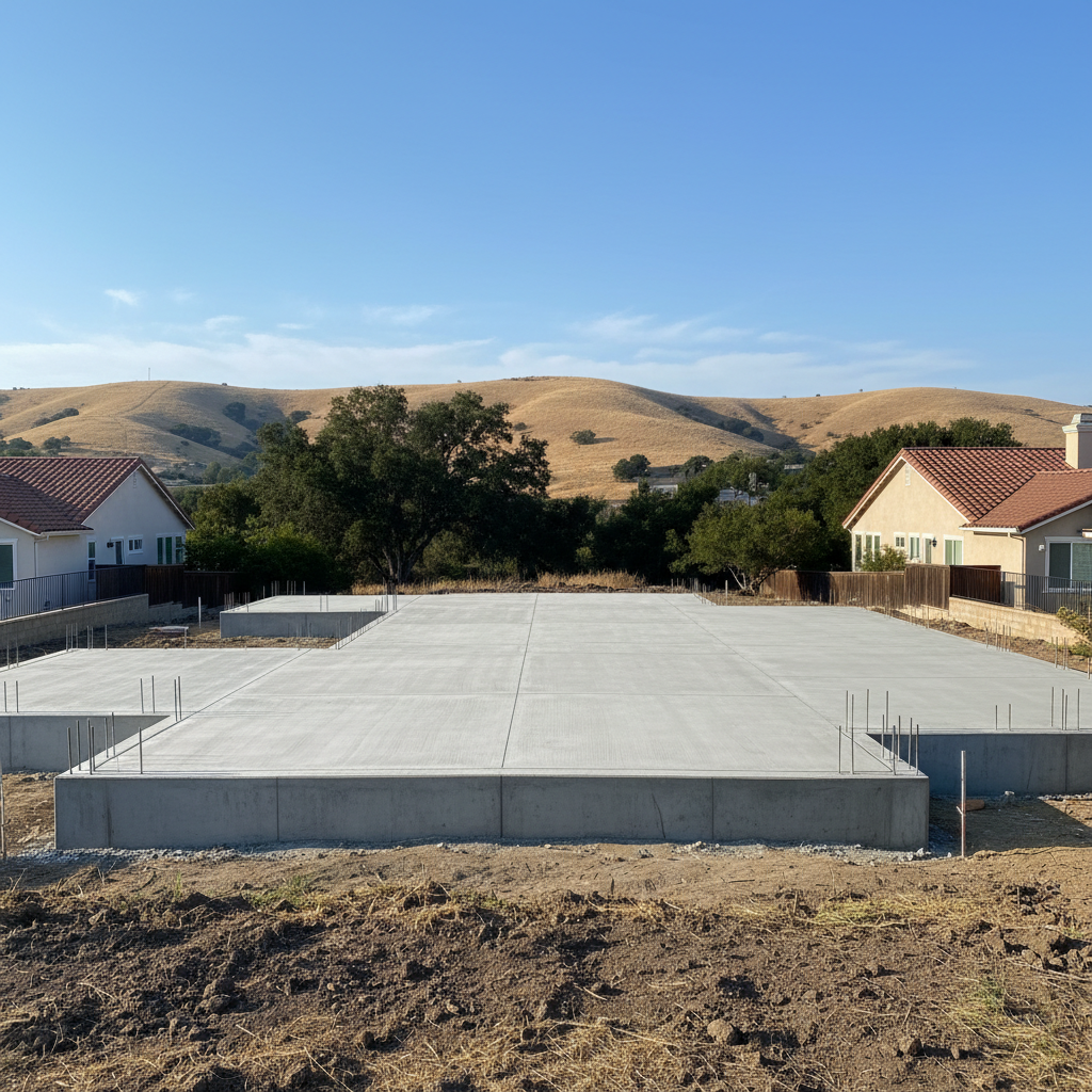 Completed foundation construction work at a residential property in Palo Alto, CA