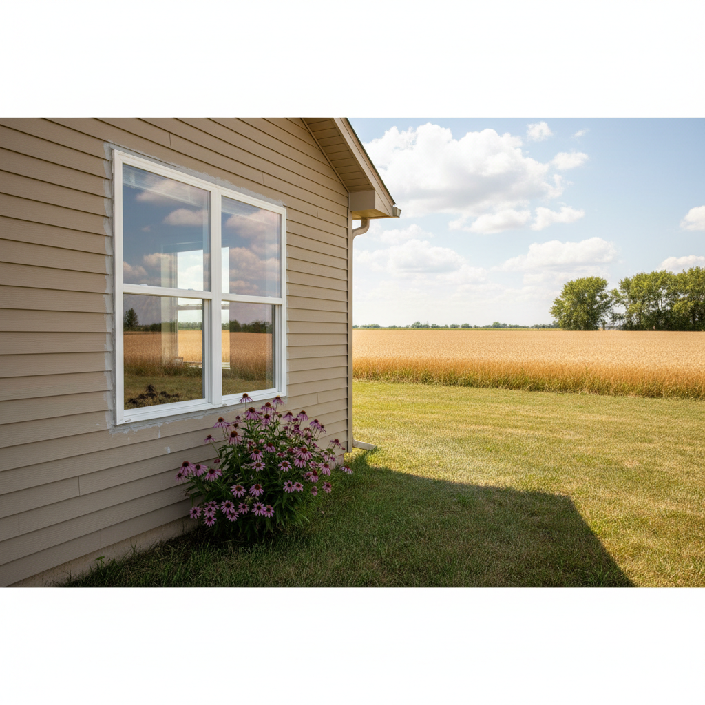 Completed window installation work at a residential property in Great Bend, KS